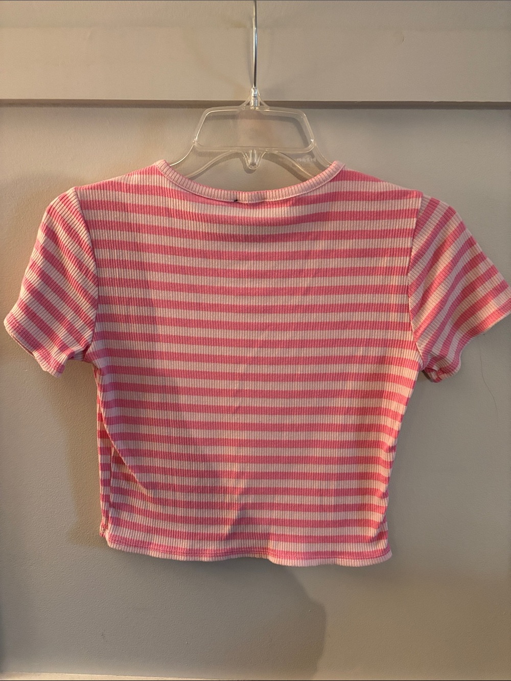 Dark & Light Pink Striped Ribbed Tee - Picture 3 of 3